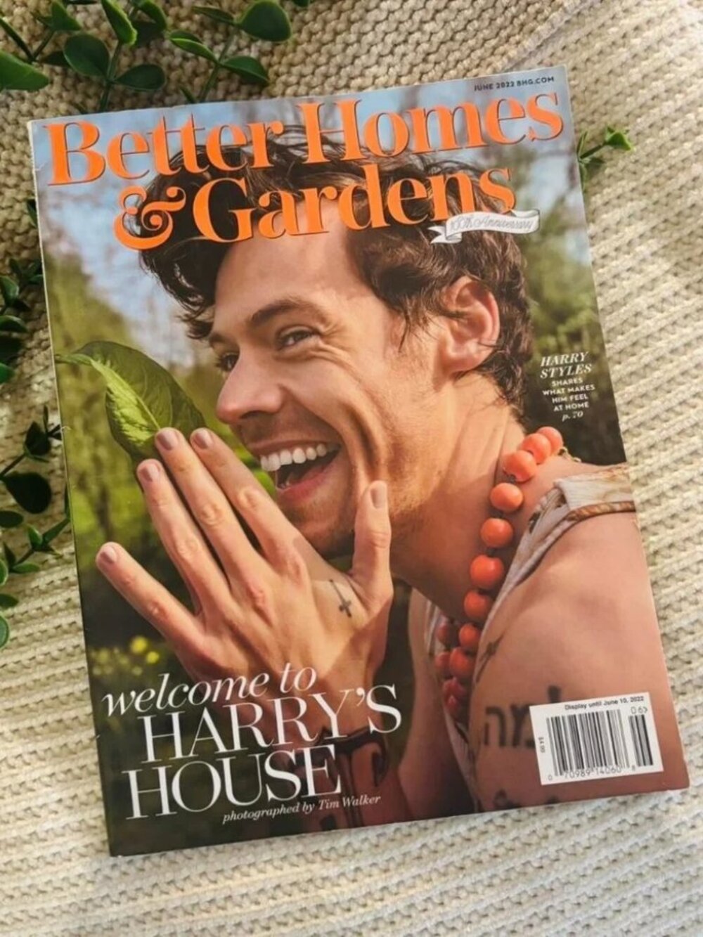 Harry Styles Better Homes and Gardens Magazine June 2022 Clean Cover No Label